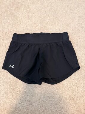 Under Armour Black Women's Athletic Running Shorts with Reflective Logo